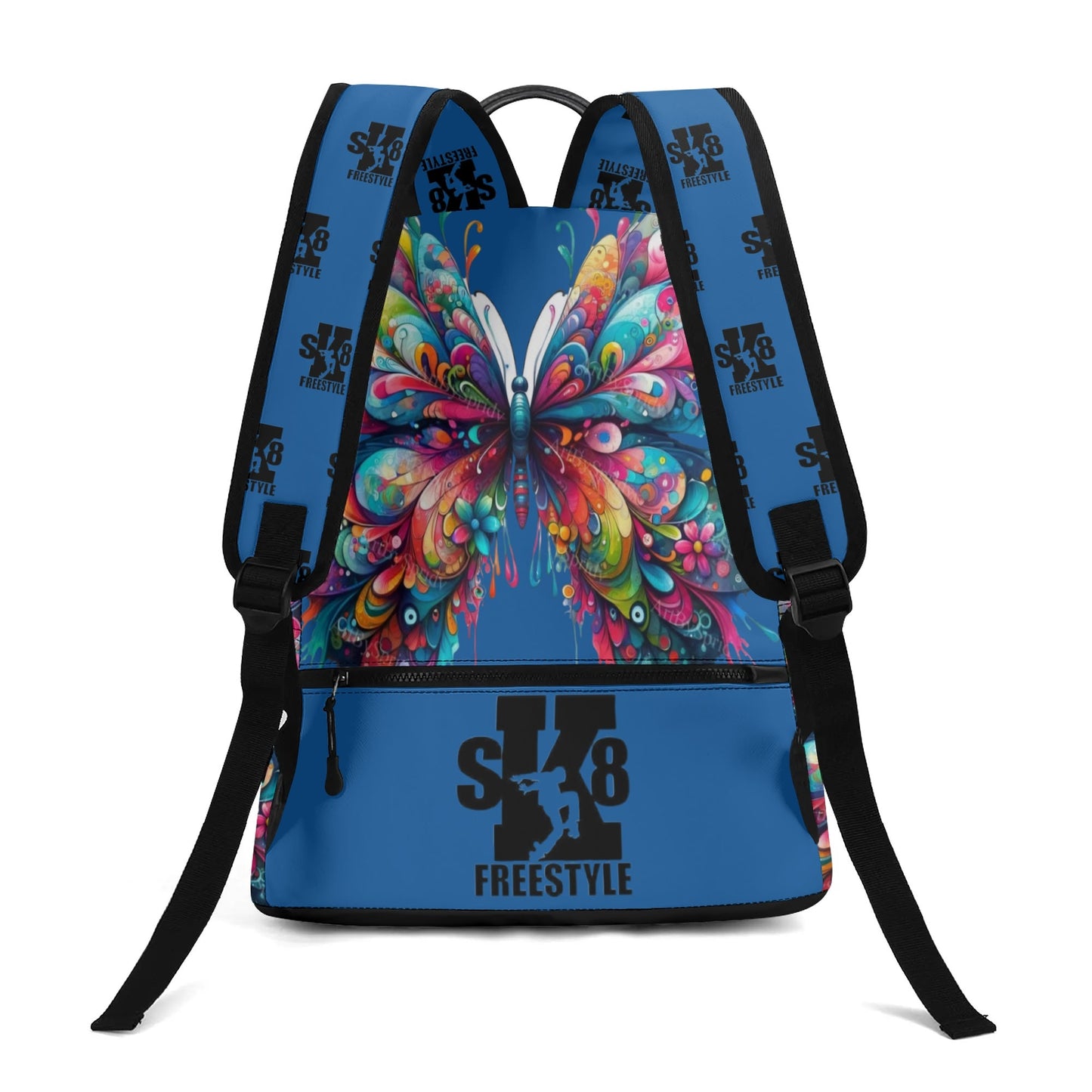 Sk8 Freestyle 17 Inch Twill (PU) Leather School Backpack/blu