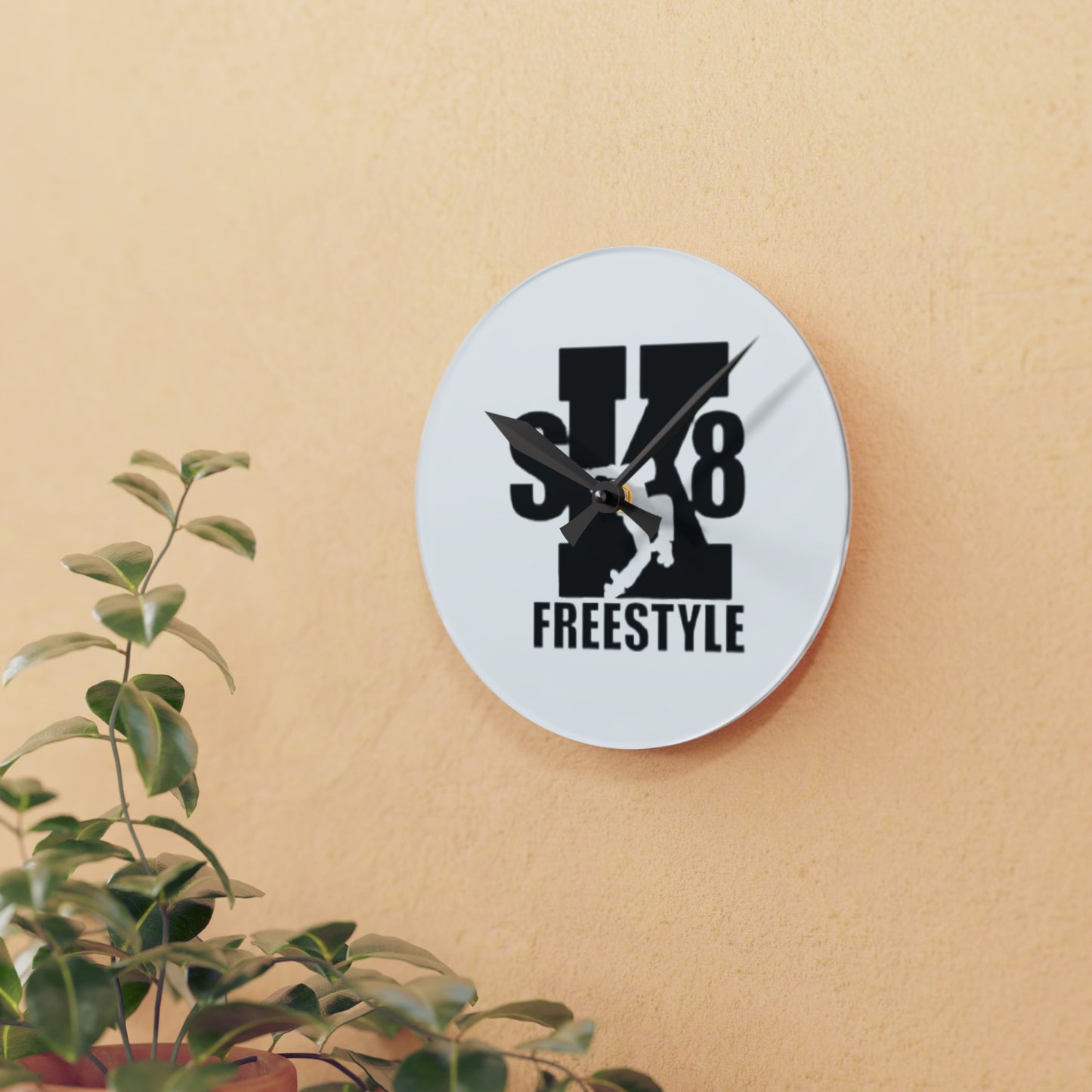 Sk8 Freestyle Acrylic Wall Clock